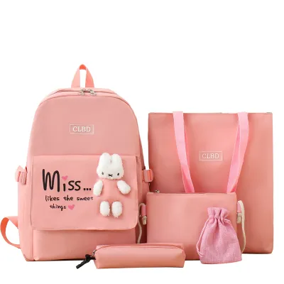5-in-1 Water-Resistant  School Bag Set 
