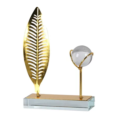 Crystal Sphere Leaf Decor