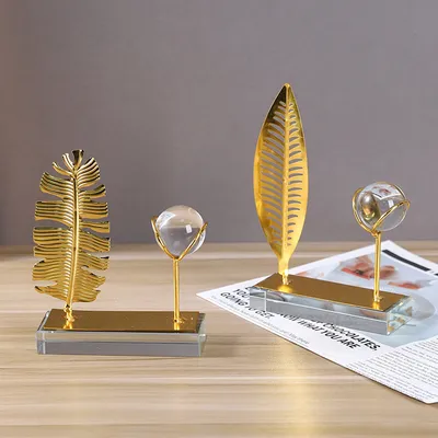 Crystal Sphere Leaf Decor
