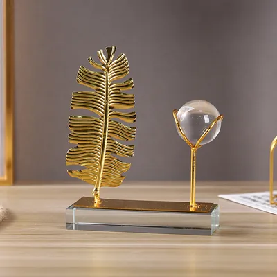 Crystal Sphere Leaf Decor