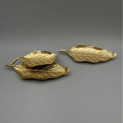 Double-Layer Jewelry Leaf Tray