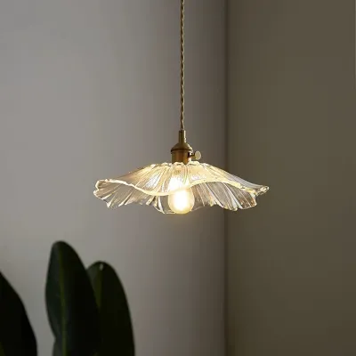 Nordic Brass Glass Flower Chandelier