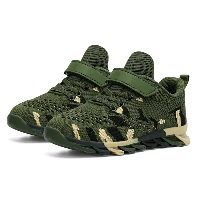 CamoStride Kids Sneakers – Army Green