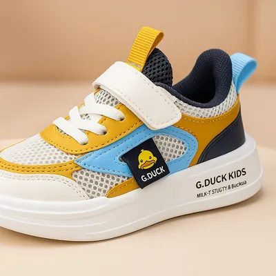 G.DUCK Kids Breathable Mesh Sneakers – Yellow & Blue