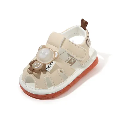 Kids LED Light-Up Sandals with Cartoon Bear Design