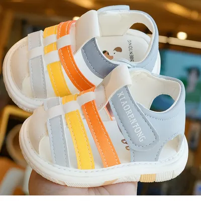 Baby ColorStripe Sandals – Soft, Breathable & Non-Slip Summer Comfort