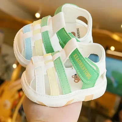 Baby ColorStripe Sandals – Soft, Breathable & Non-Slip Summer Comfort
