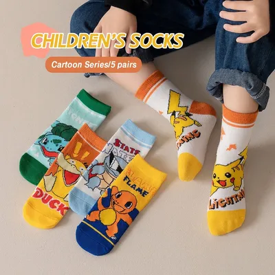 Cartoon Fun Kids Socks – 5 Pairs Set 🧦✨