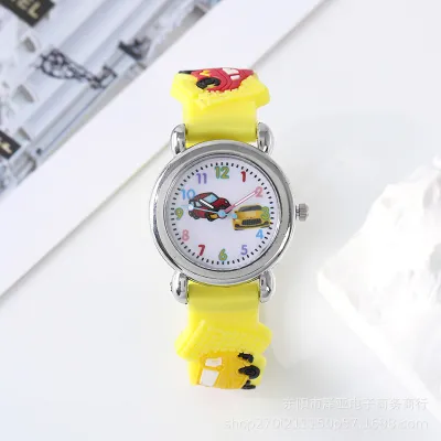 3D Cartoon Car Kids’ Watch – Colorful Silicone Strap Edition
