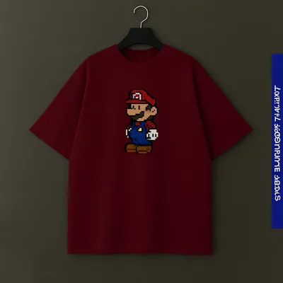 PREMIUM CLASSY PAPER MARIO EDITION DROP SHOLDER T SHIRT
