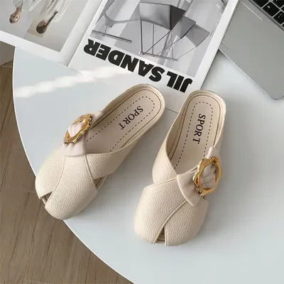 Luxe Metal Buckles Slipper