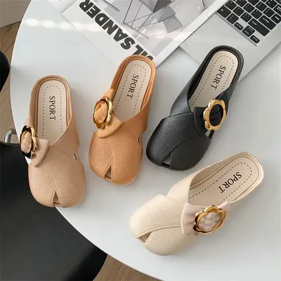 Luxe Metal Buckles Slipper