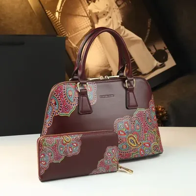 Retro Printed Single Shoulder Crossbody Bag