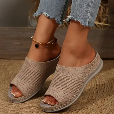 American Wedge Heel Woven Sandals