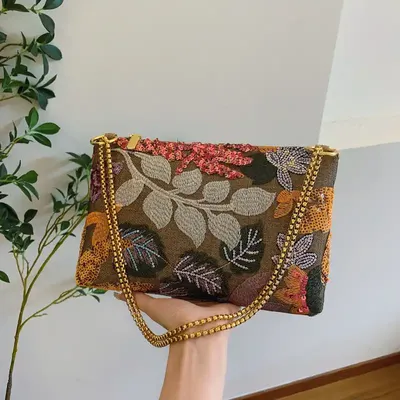 Luxe embroidered clutch