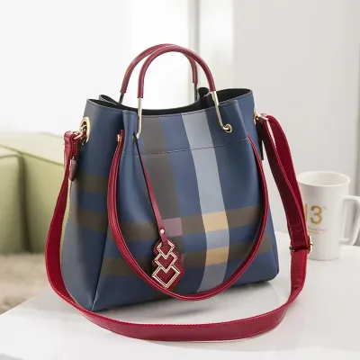 Blue with red