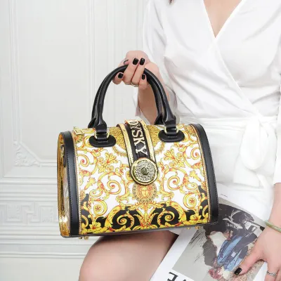 High-End Women’s Pillow Handbag | Large Capacity Top-Grade Letter Print PU Leather Bag