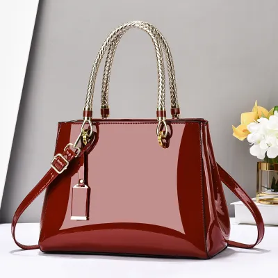 High-End Patent Leather Women’s Handbag | Trendy Fashion Large Capacity Shoulder Bag