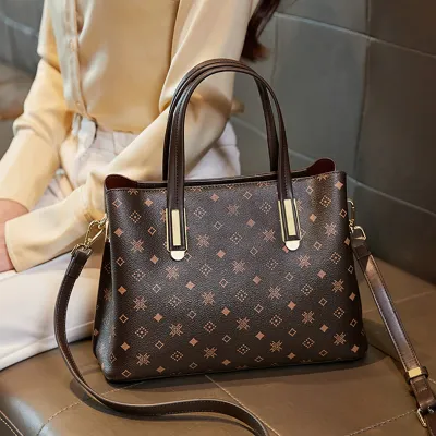 Luxury Genuine Leather Women’s Crossbody Handbag | High-End Printed Shoulder Bag