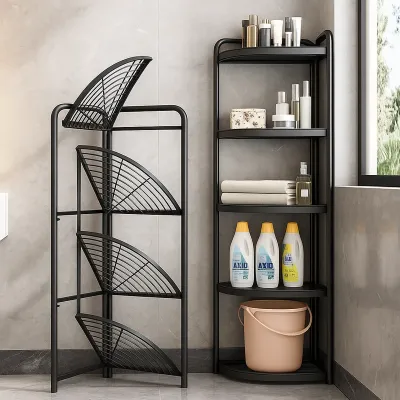 4 layer foldable corner shelves