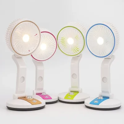 Led light folding fan