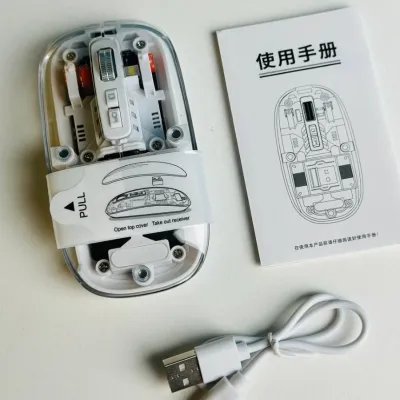 GearUP WM30 Transparent Crystal 2.4G + Bluetooth Magnetic Wireless Mouse
