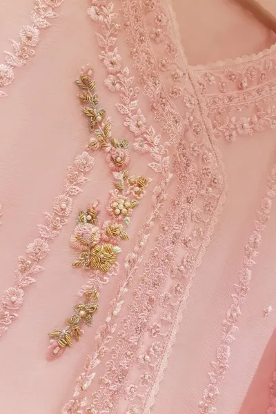 Original Agha Noor Chiffon 2pcs _ Pink