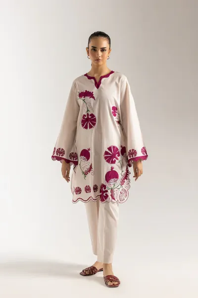 Original Pakistani ETHNC Cotton Embroidered Stitched  2Pcs_