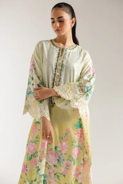 Original Pakistani ETHNC Cotton EMBROIDERED SUIT 2Pcs