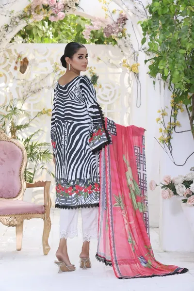 Ravishing By Regalia Textiles Printed Charmeuse Silk Suits Unstitched 2 Piece_Black