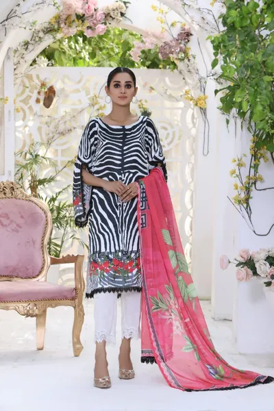 Ravishing By Regalia Textiles Printed Charmeuse Silk Suits Unstitched 2 Piece_Black