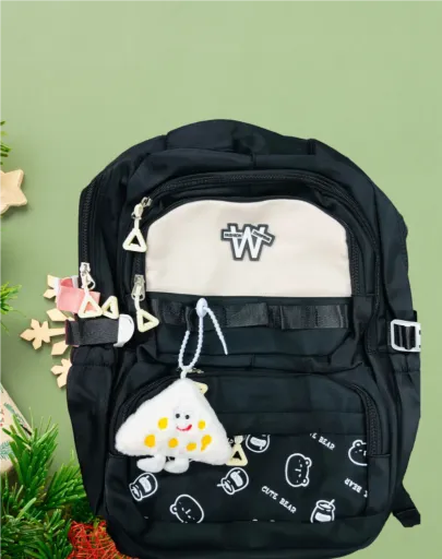 Kids Cartoon 3D School Bag Black