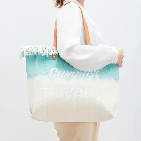 Summer Embroidered Tote Bag