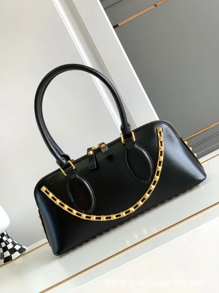 Genuine Leather Rivet Handbag