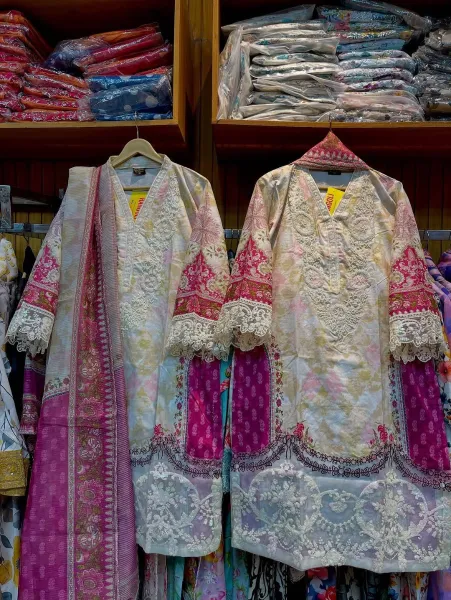 Original Pakistani Lahore Boutique Pure Lawn Stitched 3Pcs _ 