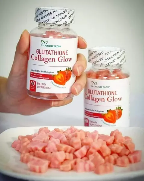Nature Glow Glutathione Collagen Glow Strawberry Flavor, 60 Organic Chewable Gummies