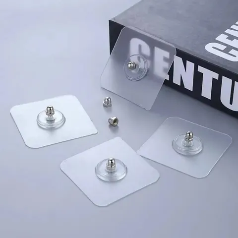 10 pcs Transparent Sticky Bathroom Kitchen Hook Set