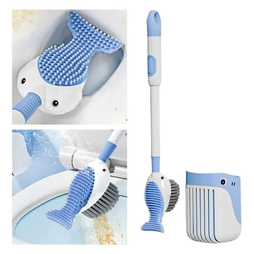 Whale Toilet Brush with Silicone Head