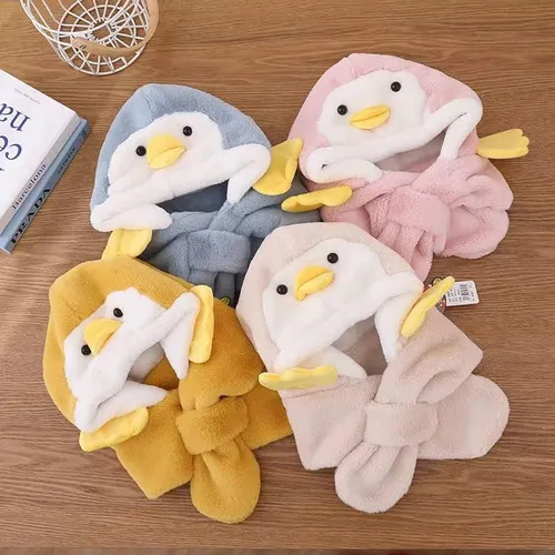 Cute Cartoon Winter Warm Hat Scarf For Baby (1 pc)