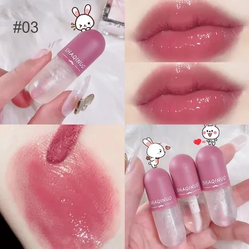 Mini Capsule Shape Glitter Transparent Lip Gloss