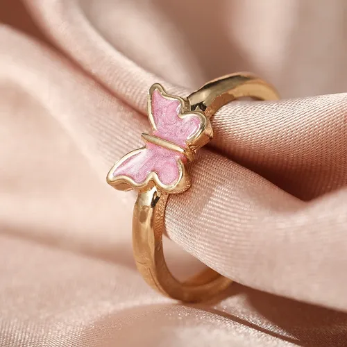 2 pc Butterfly Design Adjustable Finger Rings