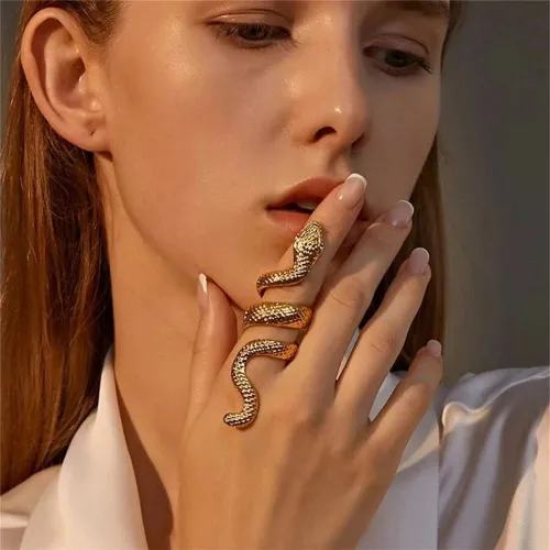 Gold Snake Finger Ring For Woman (1 pc)
