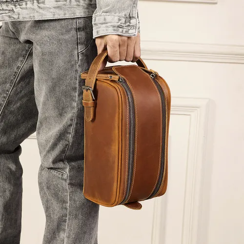 Genuine Leather Cowhide Travel Business Handbag – Cowhide Storage Bag, Retro Style