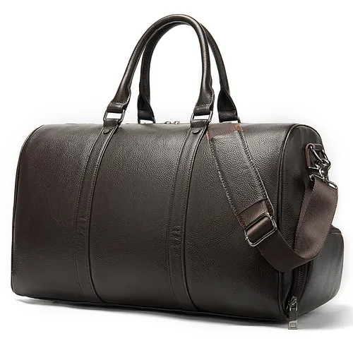 Elegant Leather Travel Duffel 