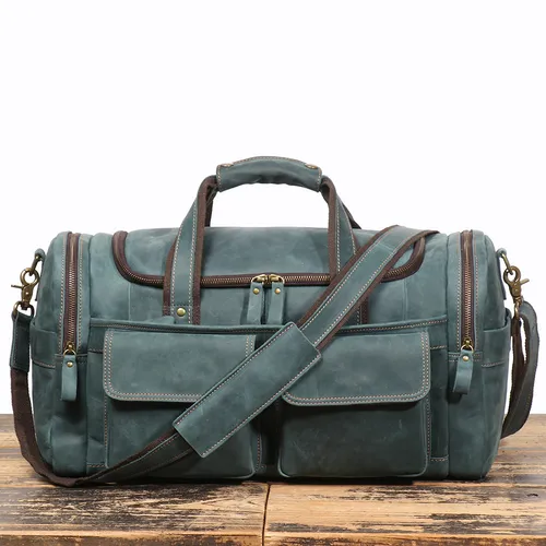 Crazy Horse Leather Men’s Travel Bag