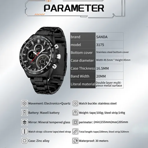 SANDA QUARTZ GB-S3175BB