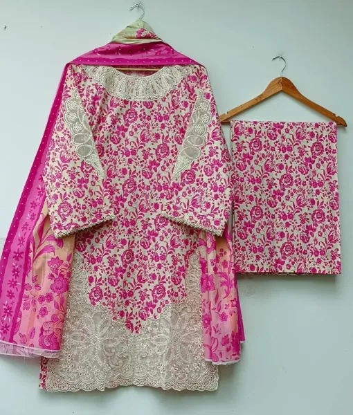 Original Pakistani Lahore Boutique Pure Lawn Stitched 3Pcs_