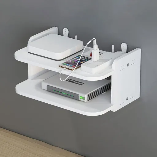 Wall mounted 2 layer WiFi Router Stand
