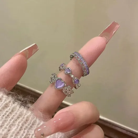Vintage K-Pop Design Open Finger Ring ( 3 Pcs )