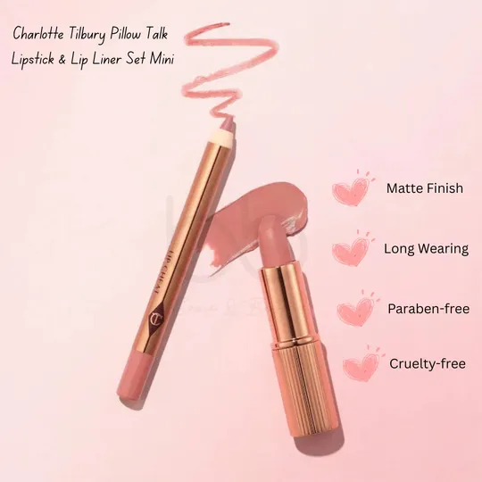 Charlotte Tilbury Mini Pillow Talk Lipstick And Liner Set